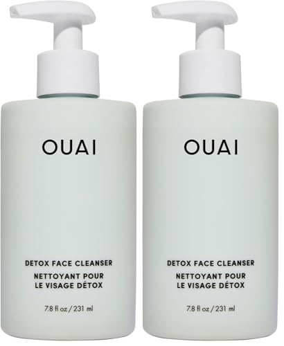 OUAI Detox Facial Cleanser 7.8 fl oz Pack of 2 – Glycolic Acid + Niacinamide & PHA Deep Cleansing