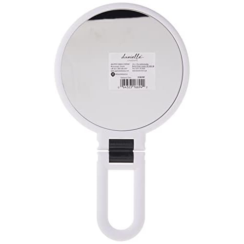 Danielle Soft Touch Hand Held Mirror, White