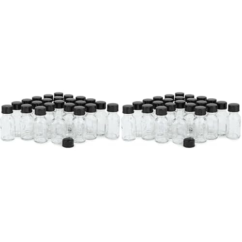 Vivaplex, 24, Clear, 15 ml Glass Bottles, with Lids (Pack of 2)