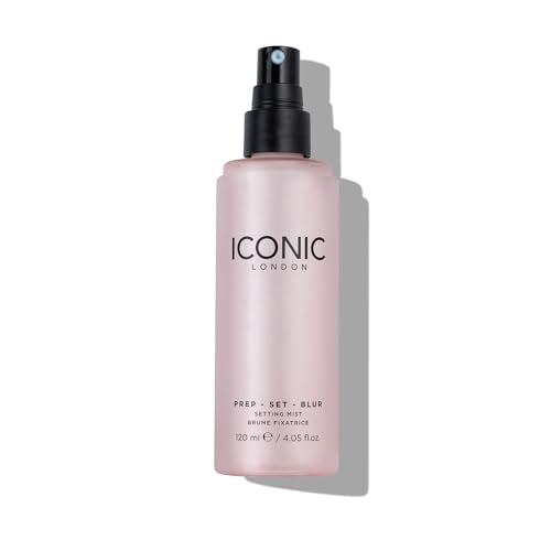 ICONIC LONDON Prep Set Blur Setting Spray | Makeup Fixing Spray, Blurs Imperfections and Gives Skin a Radiant Glow, Vegan Makeup, 120 mL / 4.05 Fl Oz.