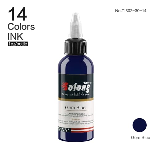 14PCS Tattoo Ink Color Set - Solong 1oz (30ml) Pigment Kit for Professional Tattooing