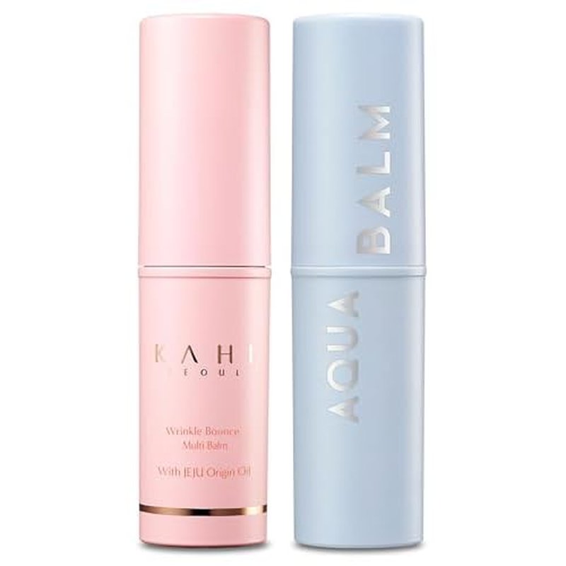 KAHI Multi Balm Max Daily Face Moisturizer + Aqua Korean Sunblock Stick | All-in-One Hydrating Lip, Eye, Neck Cream, Make Up Base & Face Mist Moisture Stick (0.30 fl oz, EA)