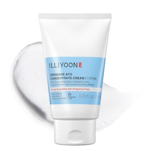 Illiyoon Ceramide Ato Nourishing Cream - 6.76 Fl Oz, Moisturizer for Dry & Sensitive Skin, 100-Hour Hydration, Gentle for Face & Body, Vegan
