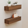 Wall Mounted Console Table 47.24 Inch Solid Wood Narrow Entryway Shelf Walnut