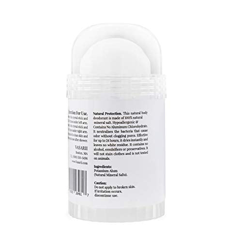 Natural Crystal Deodorant Stone - Aluminum Free Unscented, 4.25 oz & Travel Size