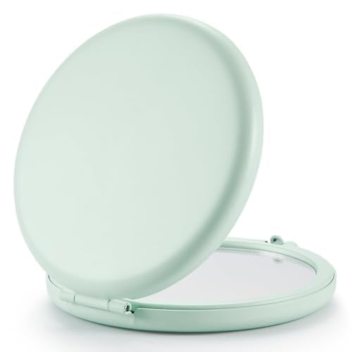 Cyan Compact Pocket Mirror 2.5 Inch Double-Sided Makeup Mirror with 1X & 2X Magnification - 12 Pieces