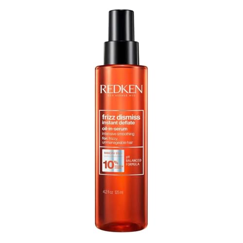 Redken Frizz Dismiss Instant Deflate Oil-In-Serum 4.2 Fl Oz - Sulfate-Free Anti-Frizz Hair Oil