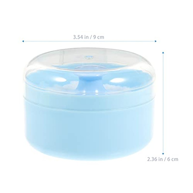 FRCOLOR Baby Powder Puff and Container Compact 3.54X2.36X2.36 Inches Lightweight Case with Soft Puff for Smooth Body Powder Application after Bath