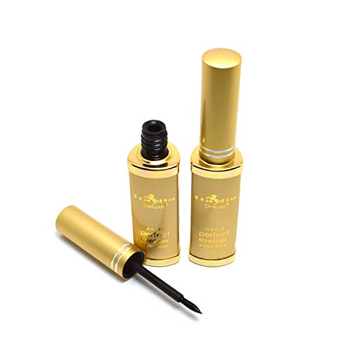 Italia-Deluxe 2pcs of Matte Black Perfect Eyeliner Waterproof Eye liner + Free Zipper Bag