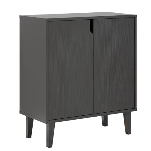 Black 2 Door Kitchen Buffet Storage Cabinet with Soft-Closing Doors