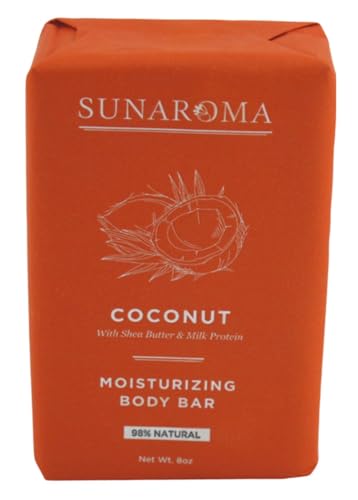 Sunaroma Coconut Shea Butter & Milk Protein Soap Bar - 8oz Pack of 6