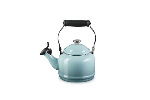 Le Creuset Enamel on Steel Demi Tea Kettle 1.25 Qt Sea Salt - Fast Heating