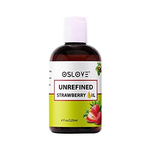 Unrefined Strawberry Seed Oil - 4 oz by Oslove | Natural and Cold Pressed | Use for Skin and Hair | Anti-Aging and Softening for Skin
