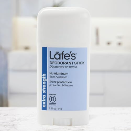 Lafe's Natural Deodorant Stick 2.25oz Pack of 3 - Aluminum & Baking Soda Free, Citrus & Bergamot, Extra Strength, Women & Men