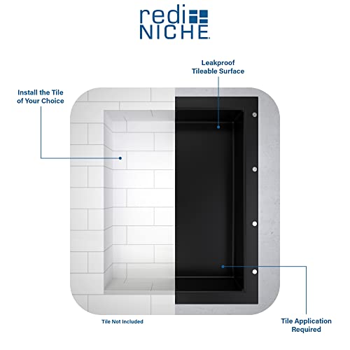 Recessed Shower Niche with Shelf - 20 x 16 Inches - Black - Variation of THIS listing