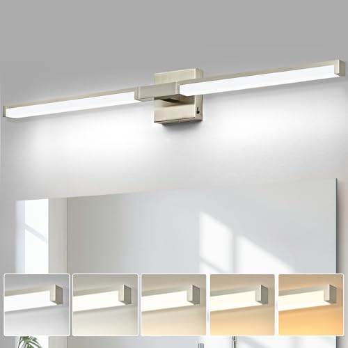 OKELI 40 Inch Dimmable Bathroom Vanity Light Fixture - Brushed Nickel Variation