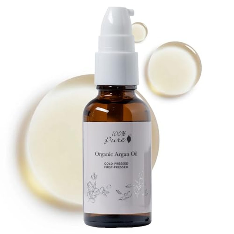 100% PURE Argan Oil, Cold-Pressed, Natural Moisturizer for Skin, Hair & Nails, Facial Serum, Hair Detangler, Cuticle Oil, Makeup Remover - 1.52 Fl Oz