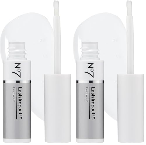 No7 Lash Impact Serum for Brows & Lashes - 0.21 Fl Oz Pack of 2 - Fuller, Thicker, Darker in 8 Weeks