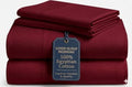 Queen Size Egyptian Cotton Bed Sheets Set - Burgundy 4 Piece Deep Pocket