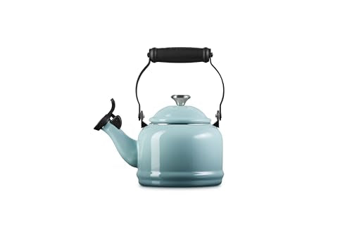 Le Creuset Enamel on Steel Demi Tea Kettle 1.25 Qt Sea Salt - Fast Heating