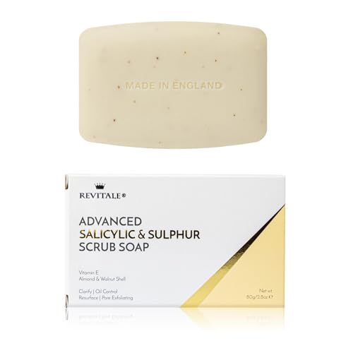 REVITALE Advanced BHA Salicylic Acid & Sulphur Scrub Soap ? Clarifying Exfoliating Bar