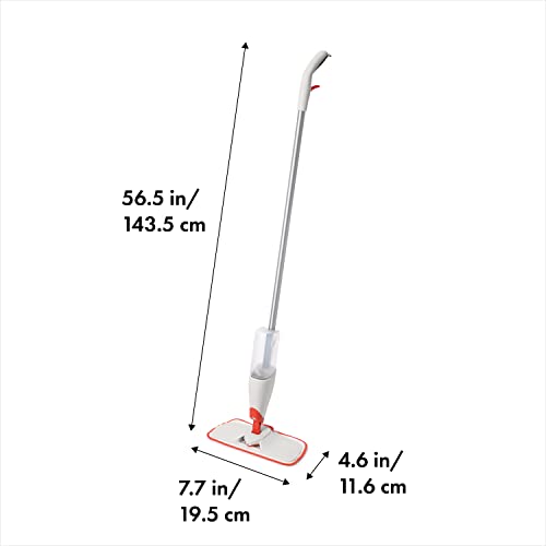 OXO Microfiber Spray Mop with Detachable Scrubber - Pack of 1, Red/White