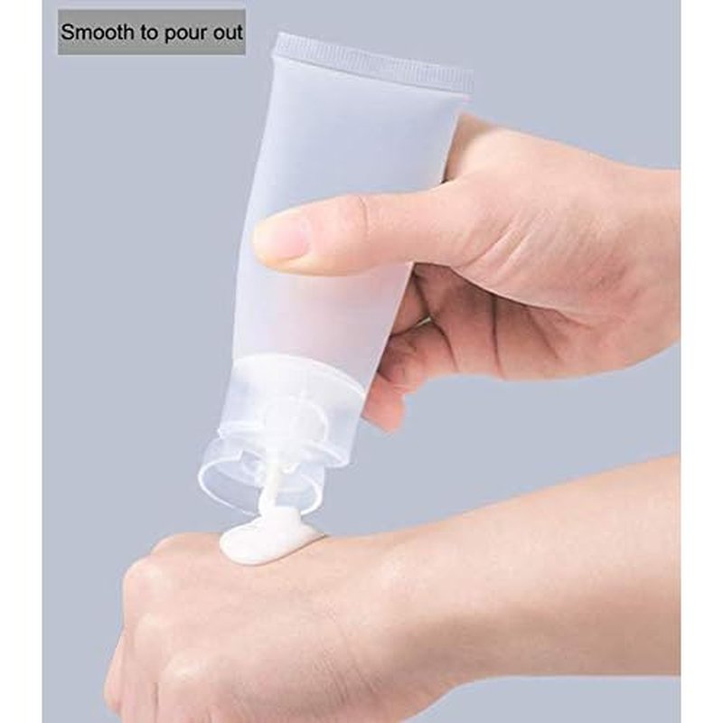 24PCS 100ml/3.4oz Empty Refillable Clear Plastic Squeeze Soft Tubes with Flip Cover Lotion Bottle Travel Sample Packing Cosmetic Makeup Container Storage Vials Jars for Facial Cleaner Toiletries
