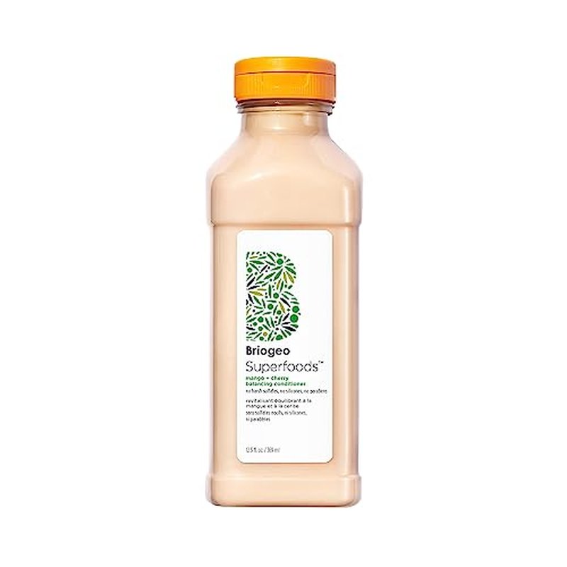 Briogeo Superfoods Mango + Cherry Balancing Conditioner, Replenish Dull, Dry Hair and Balance Oil for Oily Hair, Conditions and Nourished All Hair Types and Textures, Vegan, Cruelty-Free, 12.5 fl oz
