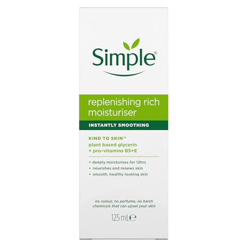 6 Pack Simple Kind to Skin Replenishing Rich Moisturiser 125ml - 4.23 Fl Oz