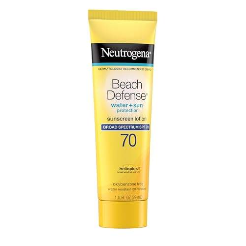Neutrogena Beach Defense SPF 70 Sunscreen Lotion, 1 oz (Pack of 48) – Face & Body, Hawaii Reef Act 104