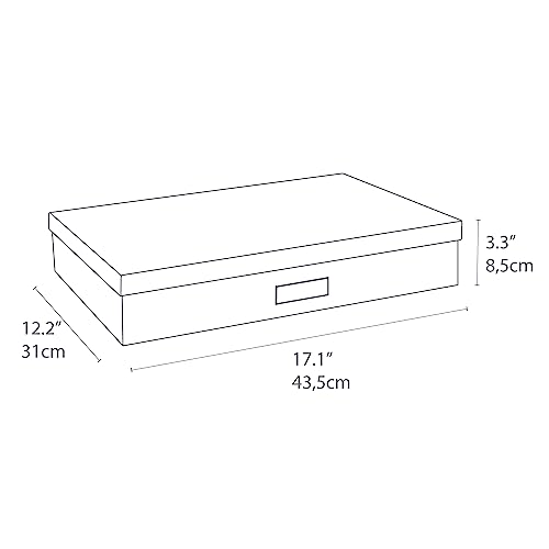 Bigso Sverker Fiberboard Legal & Art Storage Box with Lid, Blue