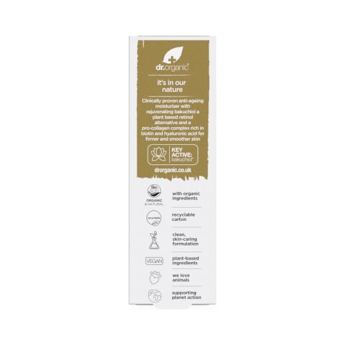 Dr. Organic Pro Collagen Plus + Anti-Ageing Moisturiser with Bakuchiol for Normal Skin, 50ml