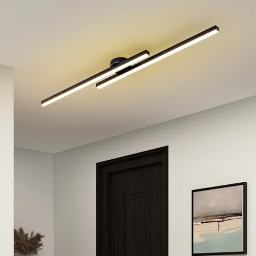 Modern Ceiling Light Fixture with Remote - Black Sputnik 43.3 Inch Dimmable LED Lamp