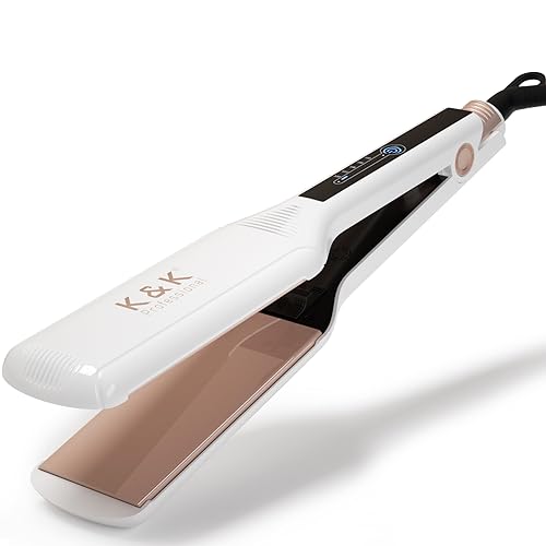 Wet to Straight Hair Straightener - 2.25 Inch Flat Iron with Steam - White