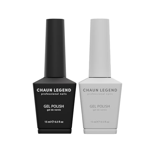 Chaun Legend UV LED Gel Nail Polish | Black + White Gel Color Duo