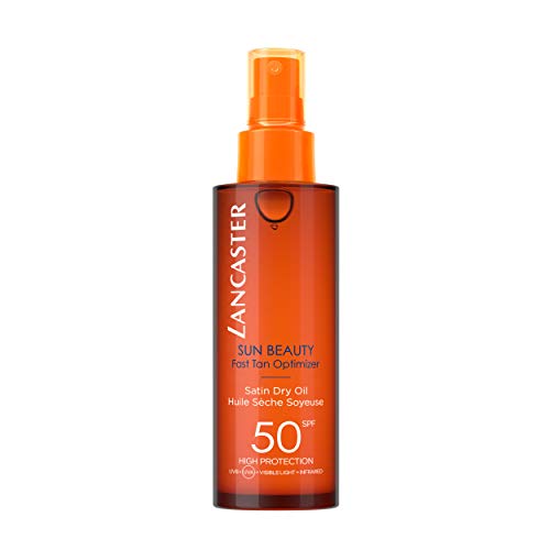 Lancaster Sun Beauty Tan-Enhancing Dry Oil SPF 50 – Fast Tanning Body Oil, 5 oz