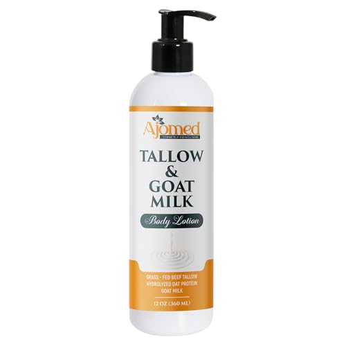Unscented Tallow & Goat Milk Body Lotion - Organic Moisturizer 12 OZ