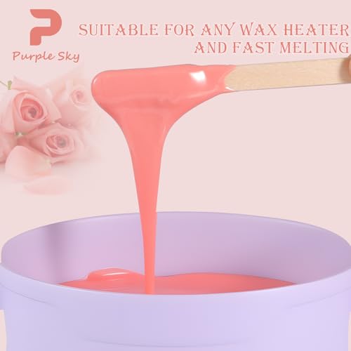 PURPLESKY 5lbs Hard Wax Beads Bulk for Coarse Hair, Rose 80 oz – Low Temp, Microwavable, Painless Brazilian Bikini & Body Wax at Home