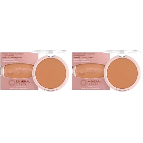 Mineral Fusion Pressed Powder Foundation, Warm 6, 0.32 Ounce (Pack of 2)