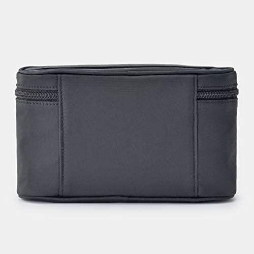 MUJI Nylon Pouch with Handle - Thin Travel Wallet, Black, 4.9 x 8.1 inches