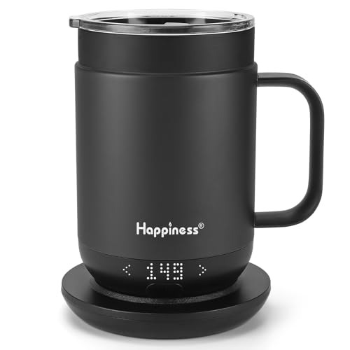 Happiness 16oz Self-Heating Coffee Mug with Temperature Control - Black