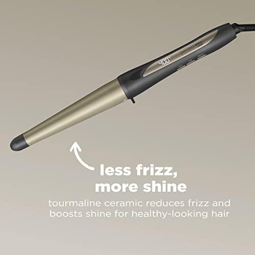 Tourmaline Ceramic Tapered Curling Wand 1¼-¾ Inch - Beachy Waves, Dark Gray