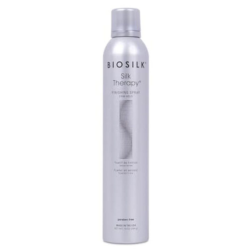 BioSilk Silk Therapy Finishing Spray Firm Hold, Strong-Hold Hairspray for Long-Lasting Styles, Adds Brilliant Shine & Keeps Hair Touchable, Sulfate-Free, Paraben-Free, Cruelty-Free, 10?Oz
