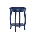 Navy Blue Round Side Table with Shelf - Powell Phipps Variation