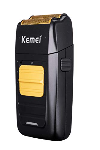 KEMEI Black Double Electric Foil Shaver for Men, Cordless Bald Head Razor
