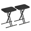 Kitstorack Black Folding TV Tray Tables Set of 2 No Assembly Rounded Metal Rims