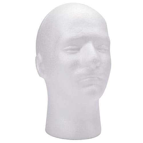 2 Pack Male Foam Head Mannequin Displays - 11 Inch Wig & Hat Holders