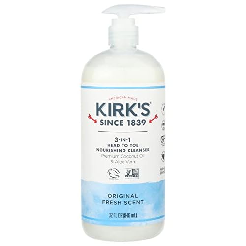 Kirk¡¯s 3-in-1 Head to Toe Clean Body Wash Nourishing Cleanser Original Fresh Scent, Natural Formula, Free of Sulfates, Parabens Free, 32 Fluid Ounce (Pack of 1)