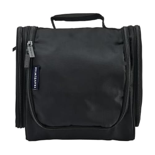 TravelWise Hanging Toiletry Bag, Travel Toiletry Organizer, Black