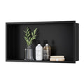 Neodrain Stainless Steel Shower Niche Matte Black 24x12 Inches - No Tile Needed
